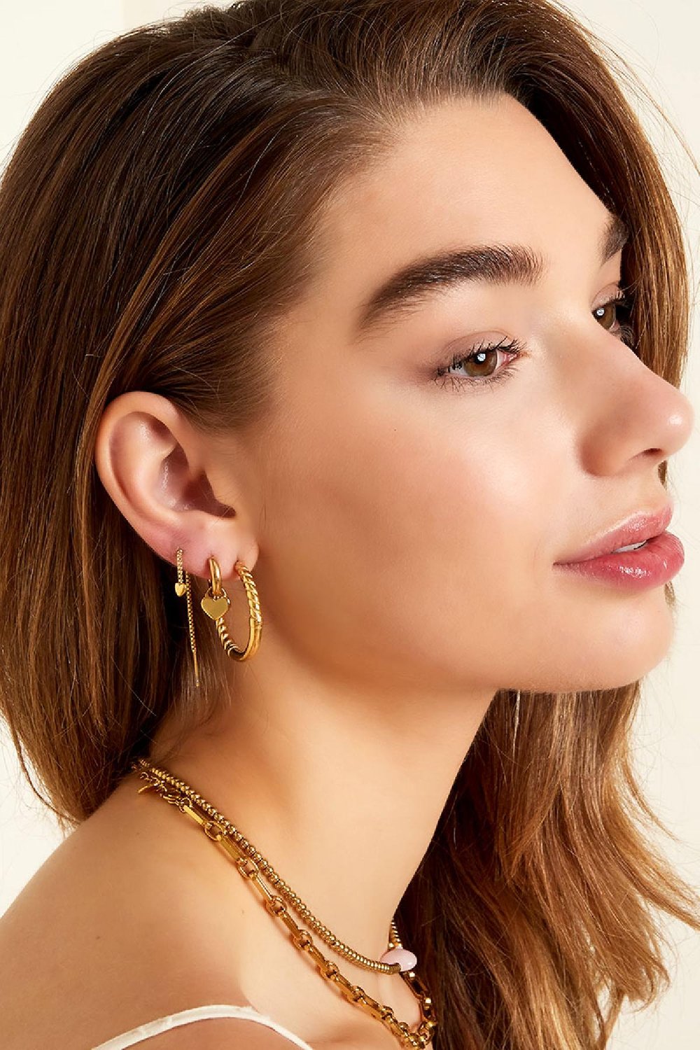 Heart earrings Gold Color Stainless Steel h5Picture2